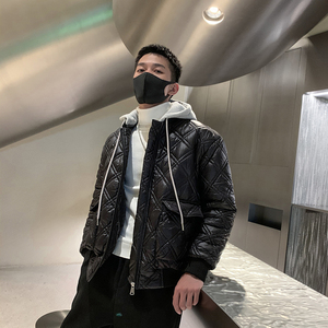 社会风新风格纯色可脱卸帽宽松棉衣痞帅B297-2829-P128控168图片