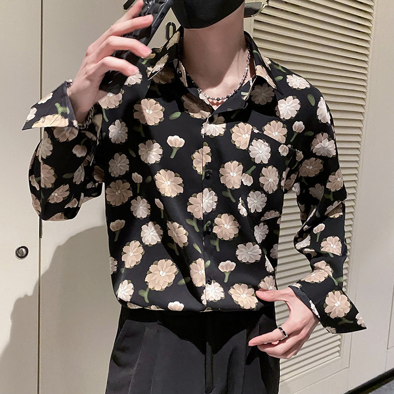 社会轻奢蝙蝠袖宽松碎花衬衫B297-2309-P58控78图片
