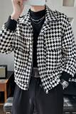 社会轻奢千鸟格休闲通勤流行长袖夹克上衣B297-1803-P115控158，男装夹克，电商B297