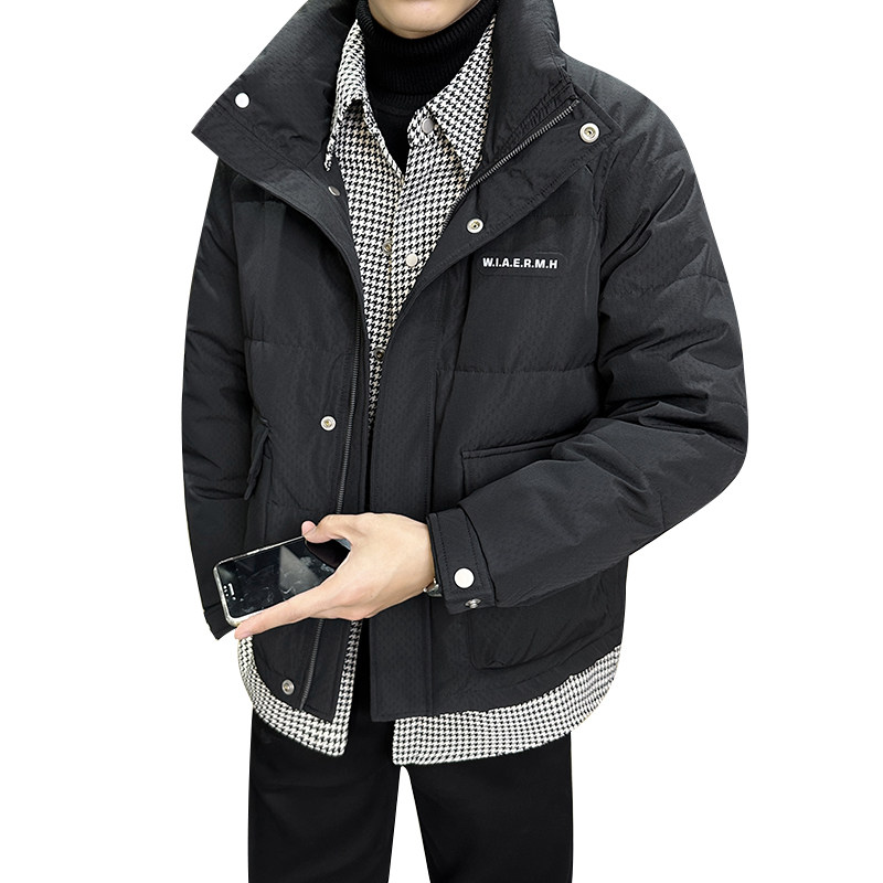 社会轻奢新标90白鸭绒双领假两件羽绒服痞帅B297-Y319-P300,男装羽绒服,电商B297