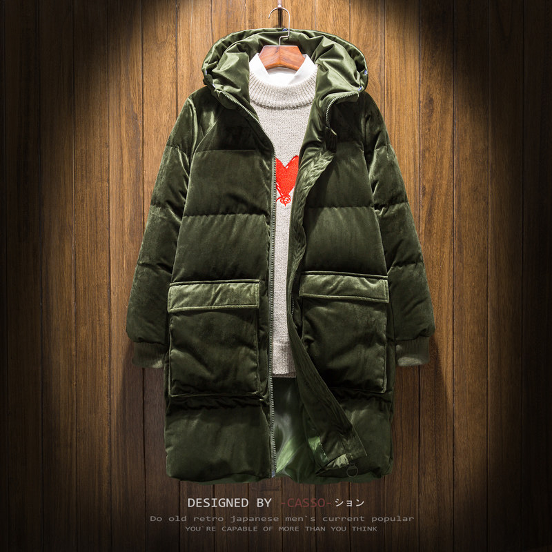 木板挂拍丝绒中长款纯色连帽棉衣上衣B297-603-P150，男装棉衣，电商B297