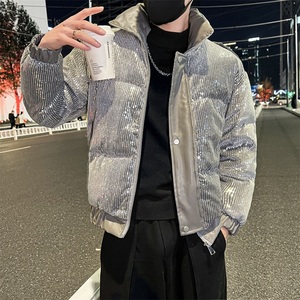 社会风设计师重工艺珠光亮片羽绒服衣B297-7761-P168控228图片