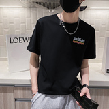 社会风纯色修身趣味创意印花休闲T恤上衣B297-222-P35控58，男装T恤，电商B297