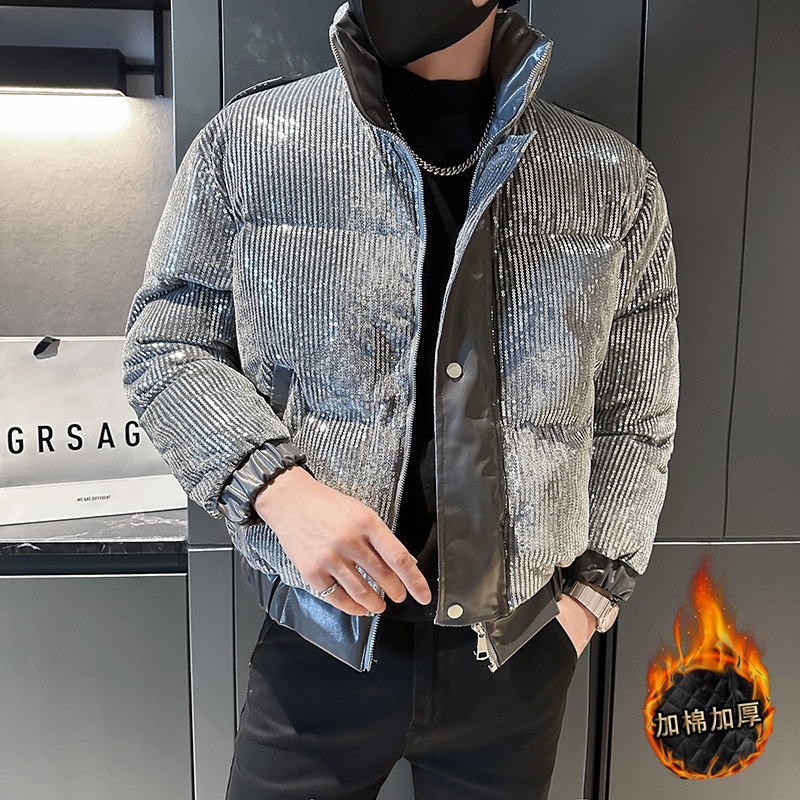 社会轻奢设计师重工艺珠光亮片羽绒加厚棉衣潮牌B297-7761-P168,男装棉衣,电商B297