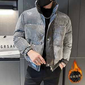 社会轻奢设计师重工艺珠光亮片羽绒加厚棉衣B297-7761-P168