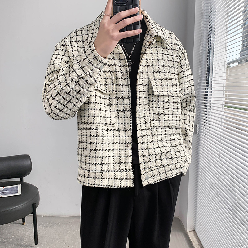 轻熟风小格子痞帅潮牌夹克上衣B297-2305-P110控149图片