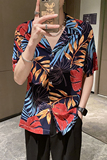 社会风休闲碎花沙滩宽松树叶花衬衫B297-2203-P53控78，男装衬衫，电商B297
