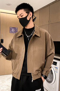 雅痞风春秋纯色亮珠宽松设计夹克B297-7737-P115控159图片