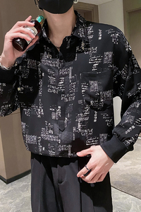 社会轻奢潮牌宽松潮流男士痞帅碎花衬衫B297-2307-P60控88图片