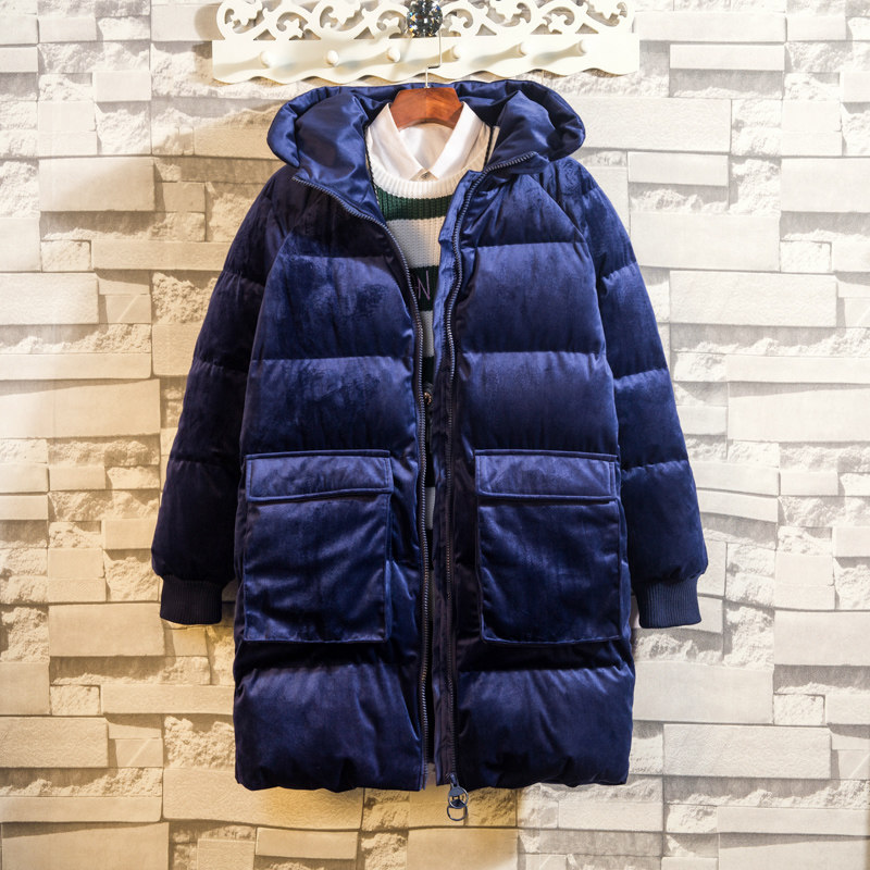 白墙挂拍中长款金丝绒面包服棉衣上衣B297-603-P150，男装棉衣，电商B297