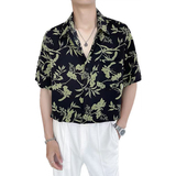 轻熟风美式复古水墨画满印短袖衬衫3B297-357-P45，男装衬衫，电商B297