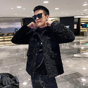 社会风纯色多口袋羊羔毛修身衣上衣B297-2820-P155控208图片
