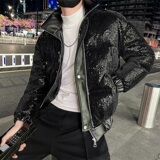 社会风设计师重工艺珠光亮片羽绒服B297-7761-P168控228，男装棉衣，电商B297
