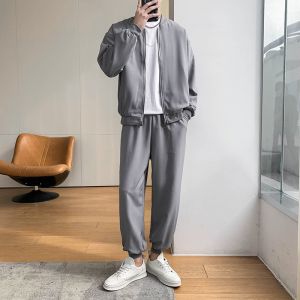 轻熟风亮丝纯色棒球领两件套装B297-7708-特P110控165图片