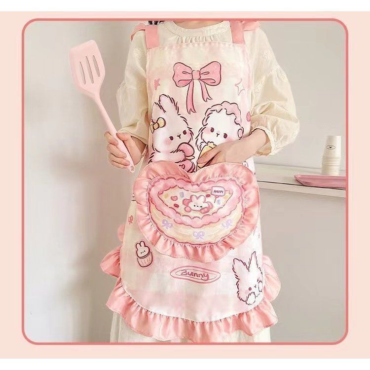 卡通围裙蛋糕兔可爱厨房做饭日式洋气hellokitty防水摆摊夜市带兜