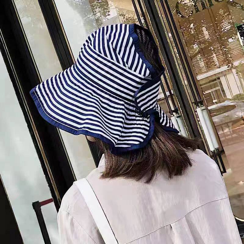 大帽檐遮阳帽可折叠夏季女儿童亲子帽空顶防紫外线防晒出游大沿