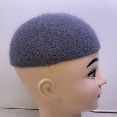 男士秋冬季纯手工水貂绒线帽帽子冬季加厚保暖钩针瓜皮帽男冬季