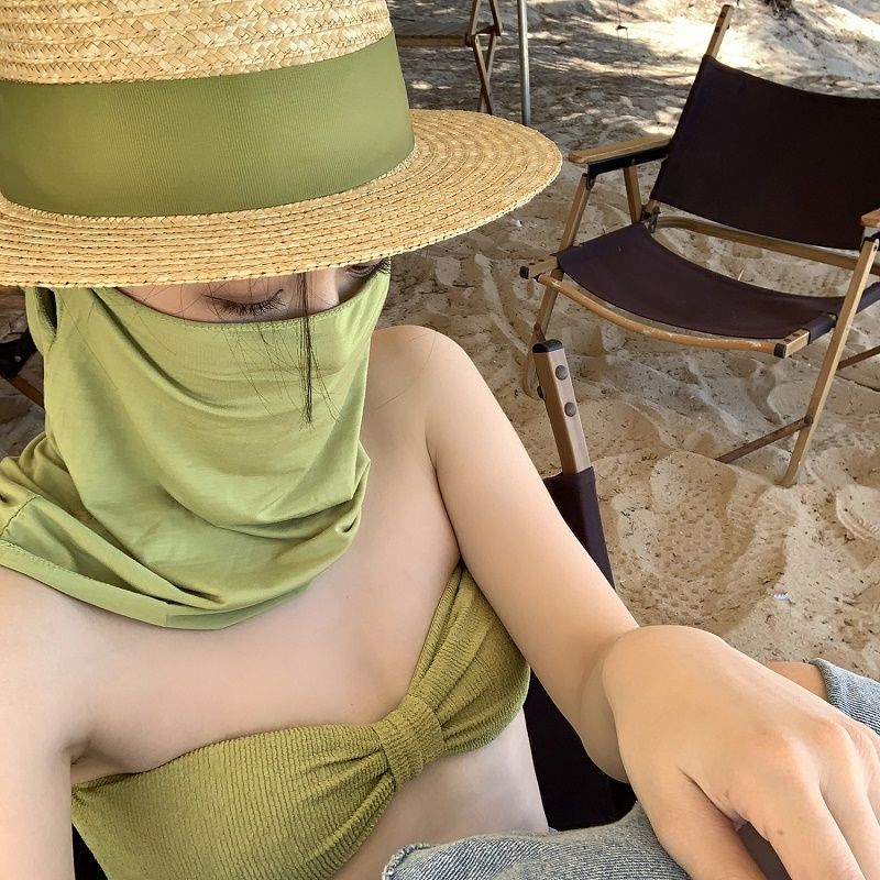 日本代购GP夏季防晒面罩全脸防紫外线女挂耳护颈脖子薄款遮脸面纱