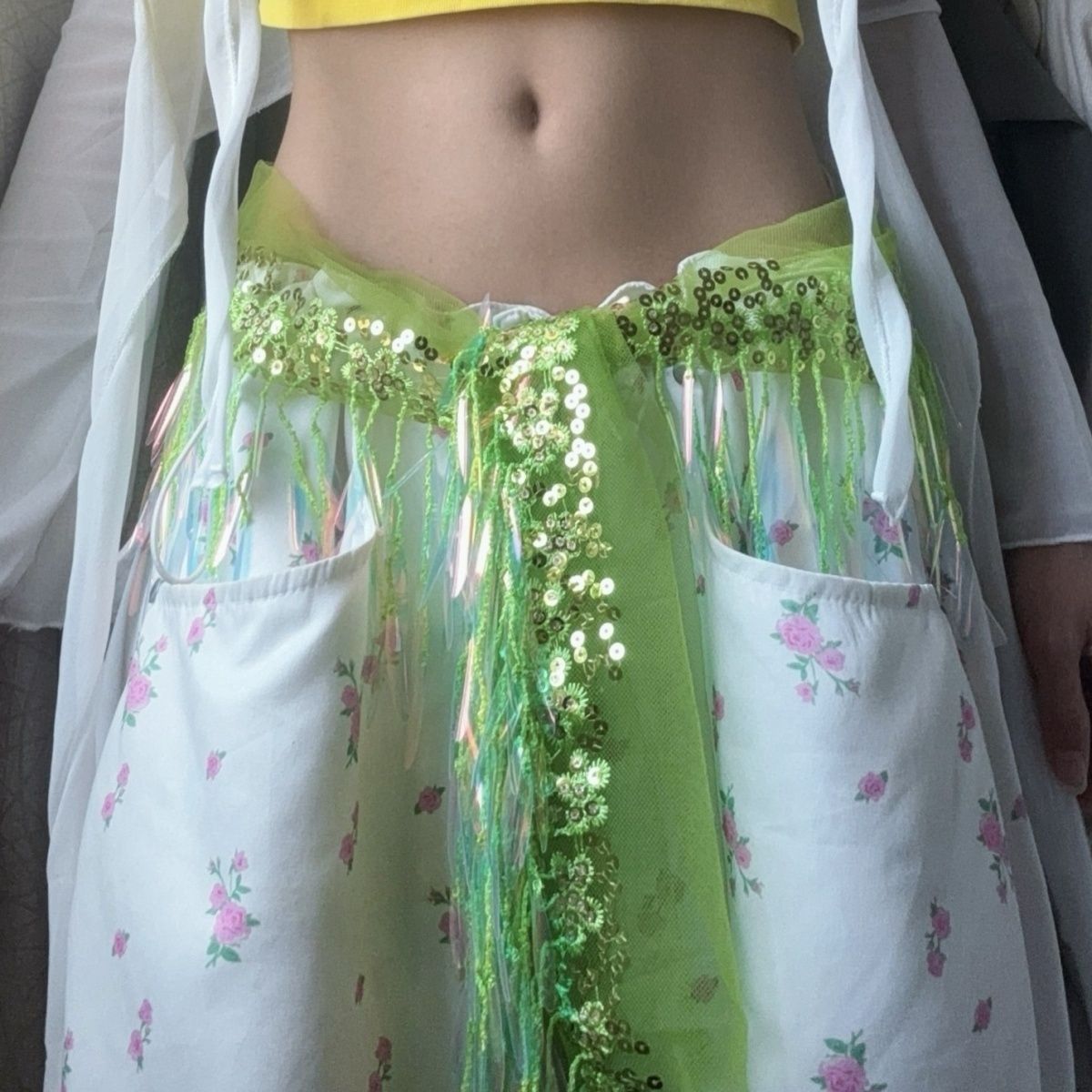 爵士舞屁帘腰搭臀巾腰链百搭腰带辣妹性感流苏腰巾舞蹈练习生配饰