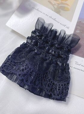 蕾丝网纱松紧弹力假袖子短接袖百搭喇叭袖罗纹装饰手腕外搭假袖口