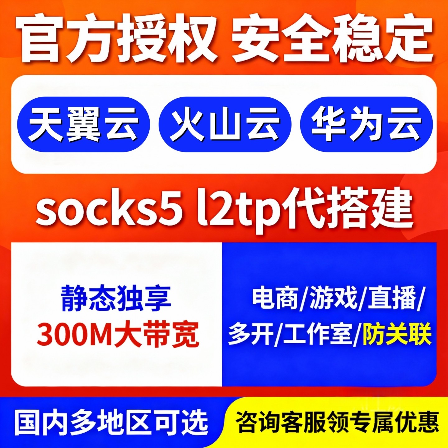 sk5/l2tp搭建独立静态华为火山云