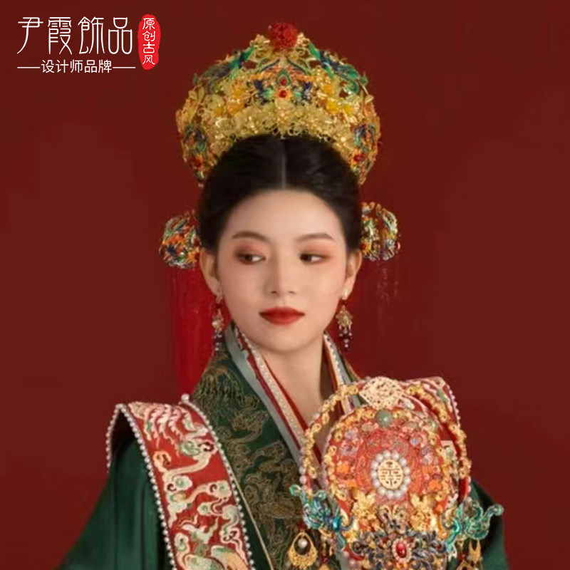 尹霞中式古风奢华凤冠发饰