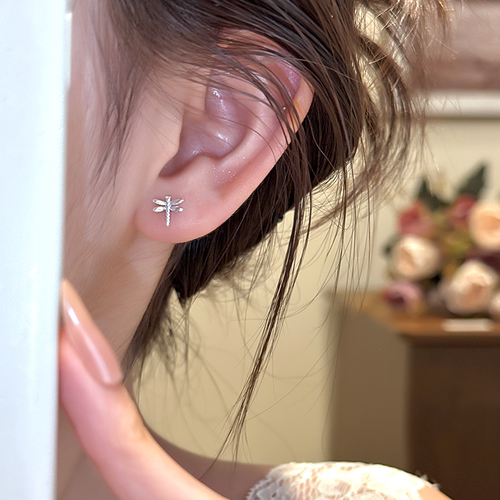 CUOOYINO初影999纯银针蜻蜓耳钉