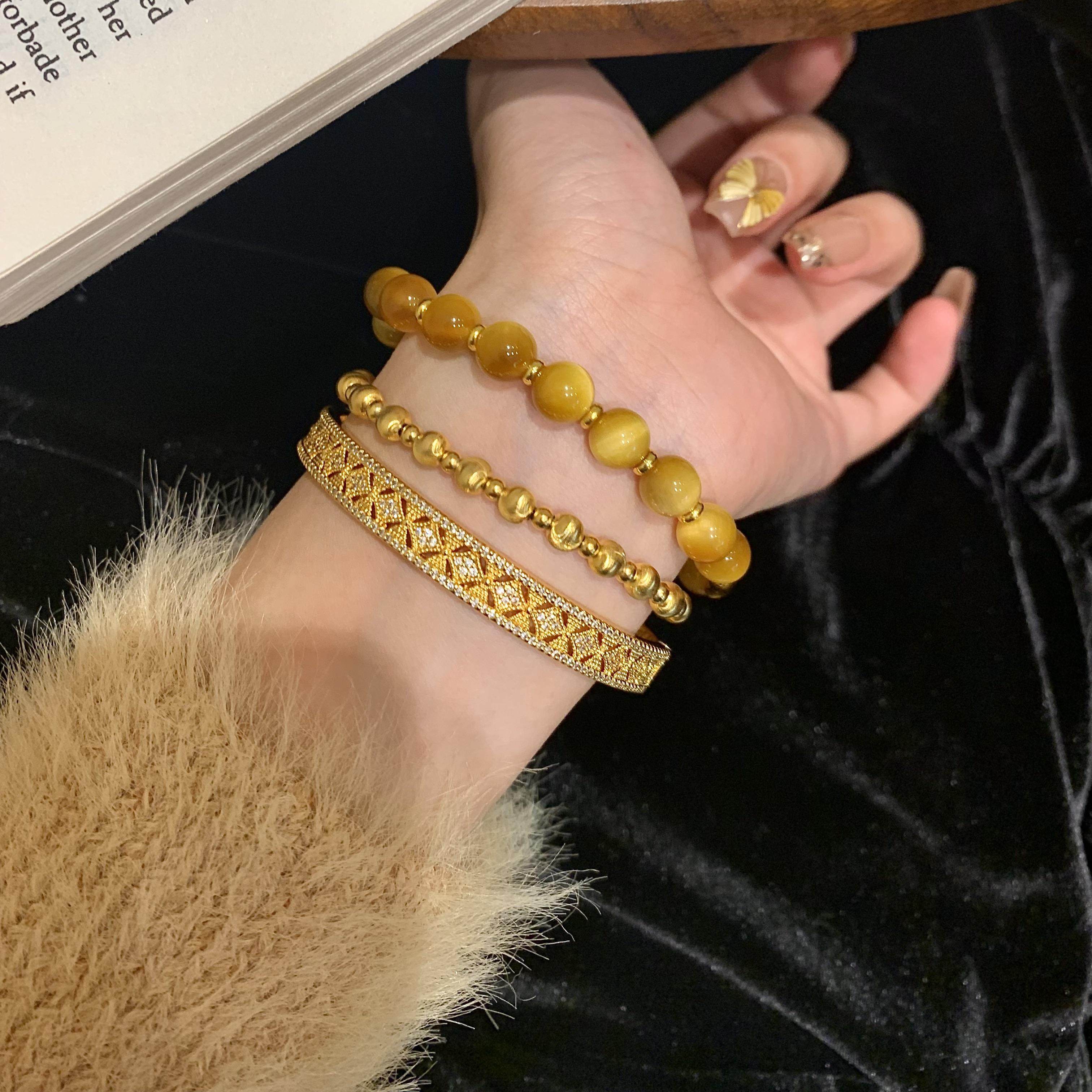 美拉德天然虎眼石锦鲤手串