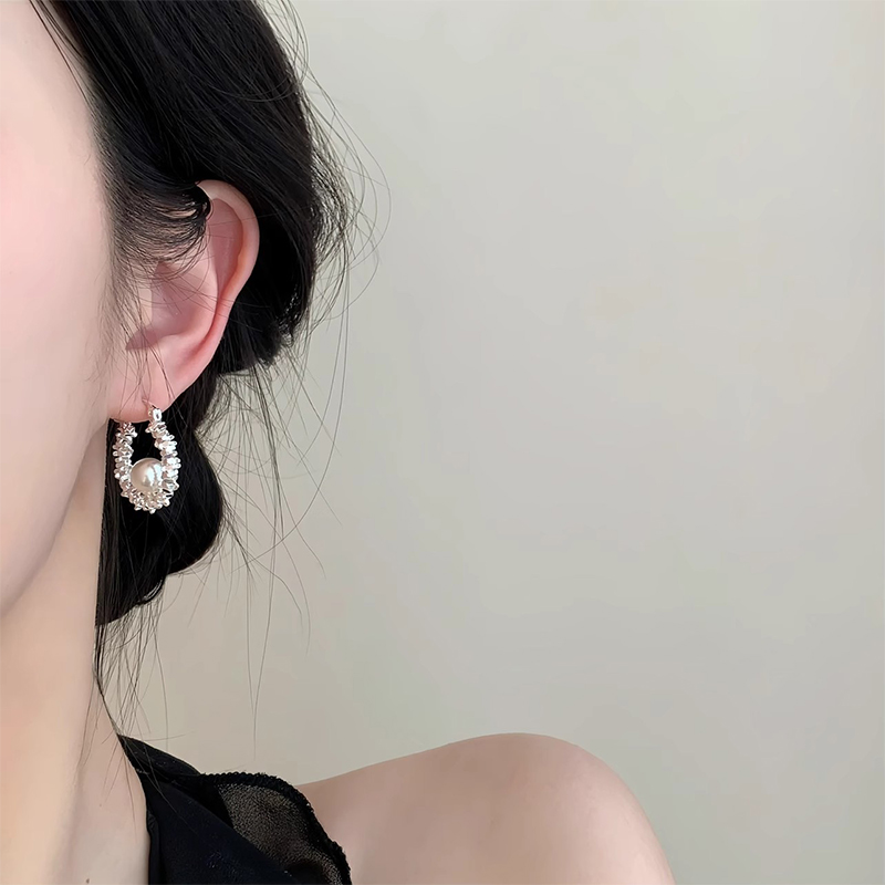 闪冰冰初影925银针百搭耳环