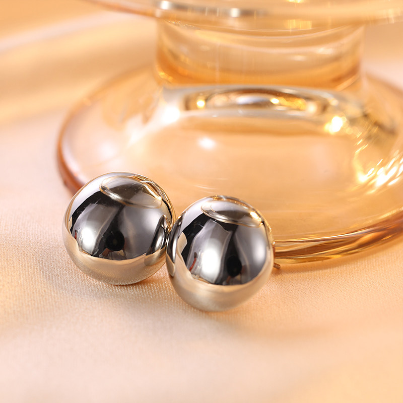 CUOOYINO初影925银针圆球耳钉女