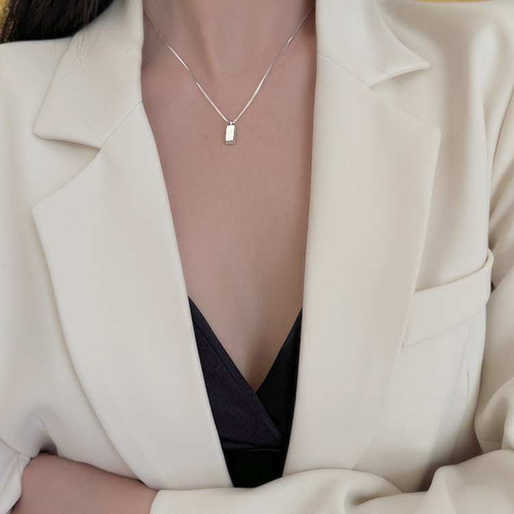 CUOOYINO初影小方砖999银女项链