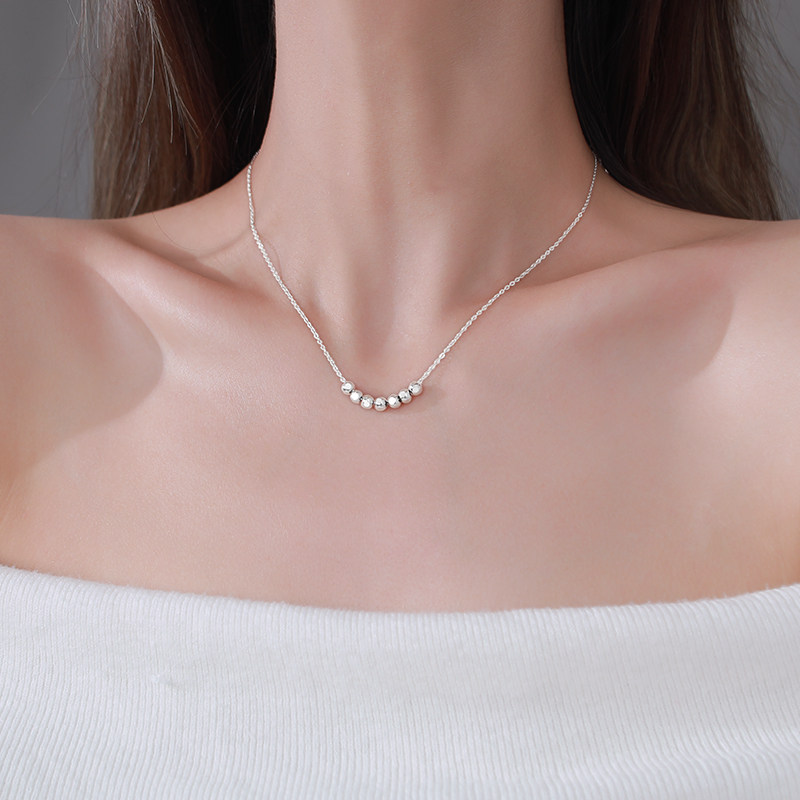 初影925纯银碎银方糖项链女