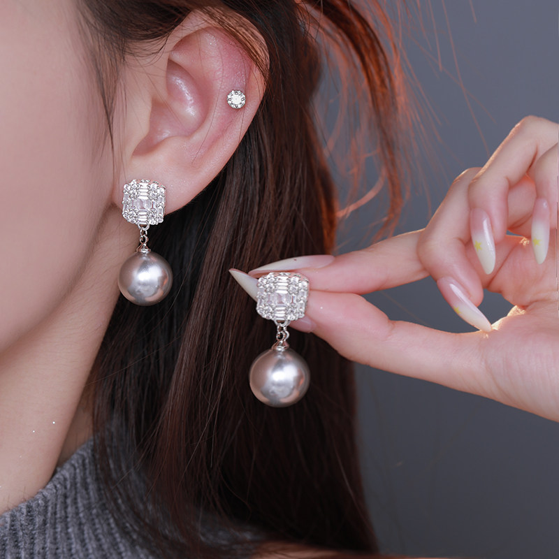 初影繁星挂月925银针耳环