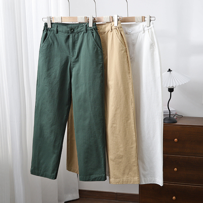 文艺休闲九分裤女小直筒