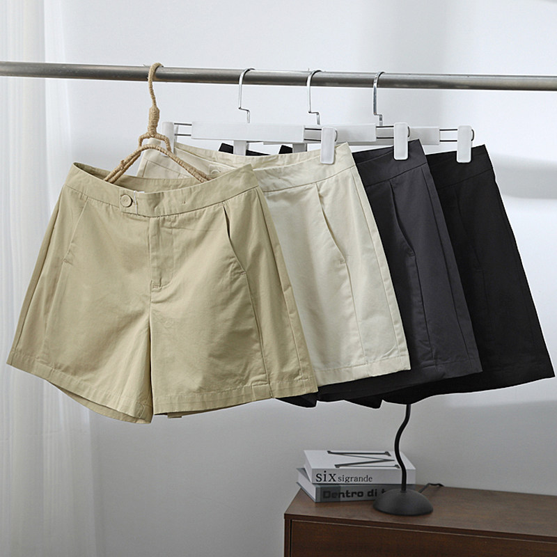 夏宽松a字纯棉休闲短裤女直筒阔腿裤简约文艺西装裤设计感工装裤,女装/女士精品,休闲裤,淘宝优惠券,粉丝福利购,淘宝优惠卷