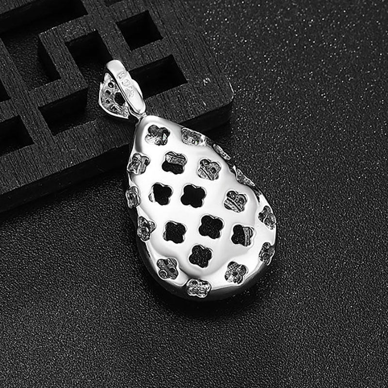 S  상감되지 않은 경옥 물 거품 옥 조롱박 펜던트 빈 홀더 뒷면 커버 럭셔리 럭셔리 상감 위험 물질 펜던트 홀더