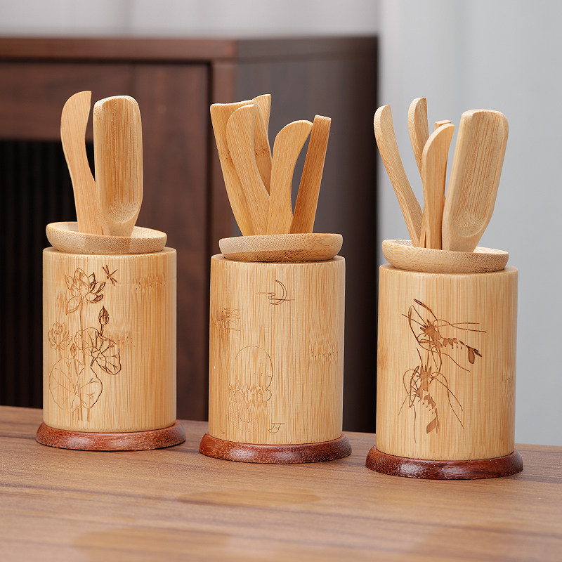 楠竹六君子套装杯垫组合竹茶具配件实木茶夹茶勺茶滤茶则茶筒,餐饮具,茶道/零配,淘宝优惠券,粉丝福利购,淘宝优惠卷