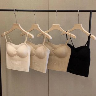 早秋新品 国风优雅美背9902自带胸垫聚拢少女精致蕾丝可外穿小背心