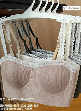 52655暖绒蕾丝方领bra少女小胸聚拢防走光秋冬保暖性感圆润杯内衣