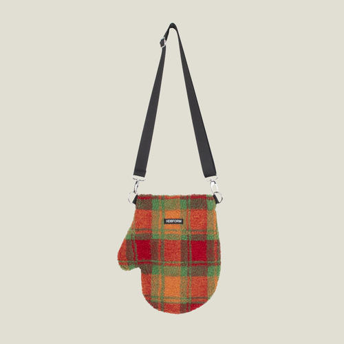 小众设计羊羔绒格子撞色斜挎包