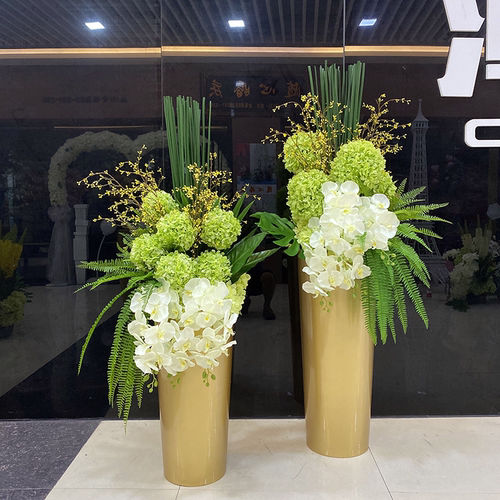 酒店旋转门橱窗仿真花商场插花