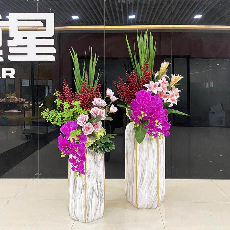 酒店旋转门橱窗仿真花假花迎宾大堂大厅商场插花花卉装饰花艺组合