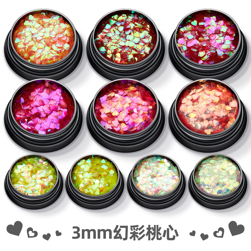 热销款闪粉亮片美甲饰品超薄高闪流麻滴胶手帐diy材料包