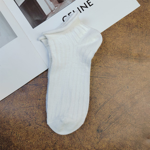 白色短袜女纯棉袜子竖螺纹好看女袜 春夏薄款 闭眼入 卖完无补