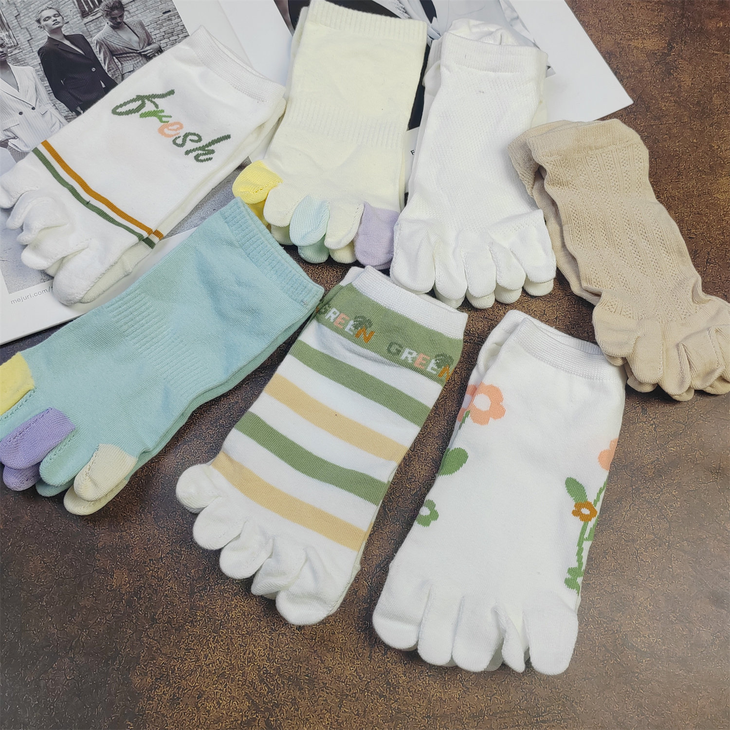 日单个性分趾袜女春夏秋季透气短袜条纹可爱五指袜短筒女袜五趾袜,女士内衣/男士内衣/家居服,短袜,淘宝优惠券,粉丝福利购,淘宝优惠卷