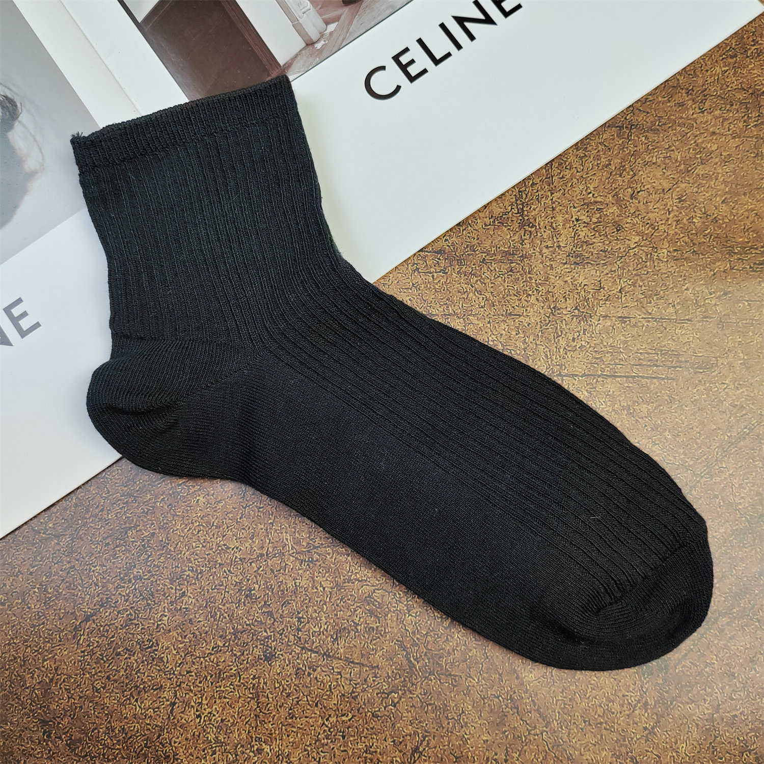 外单 简约纯色男士中筒袜春秋季竖条纹商务袜黑色性价比高男袜,女士内衣/男士内衣/家居服,中筒袜,淘宝优惠券,粉丝福利购,淘宝优惠卷