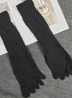 外贸出口单 五指袜子黑色分脚趾四季款吸汗透气长筒男纯棉五趾袜