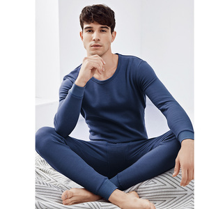 顶呱呱男士秋衣秋裤纯棉套装全棉中厚打底棉毛衫顶瓜瓜保暖内衣男