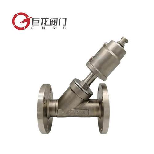 不锈钢气动法兰角座阀蒸汽耐温Y型角阀