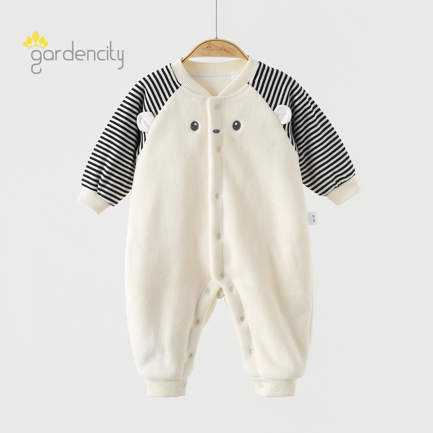 gardencity婴儿连体衣秋冬摇粒绒